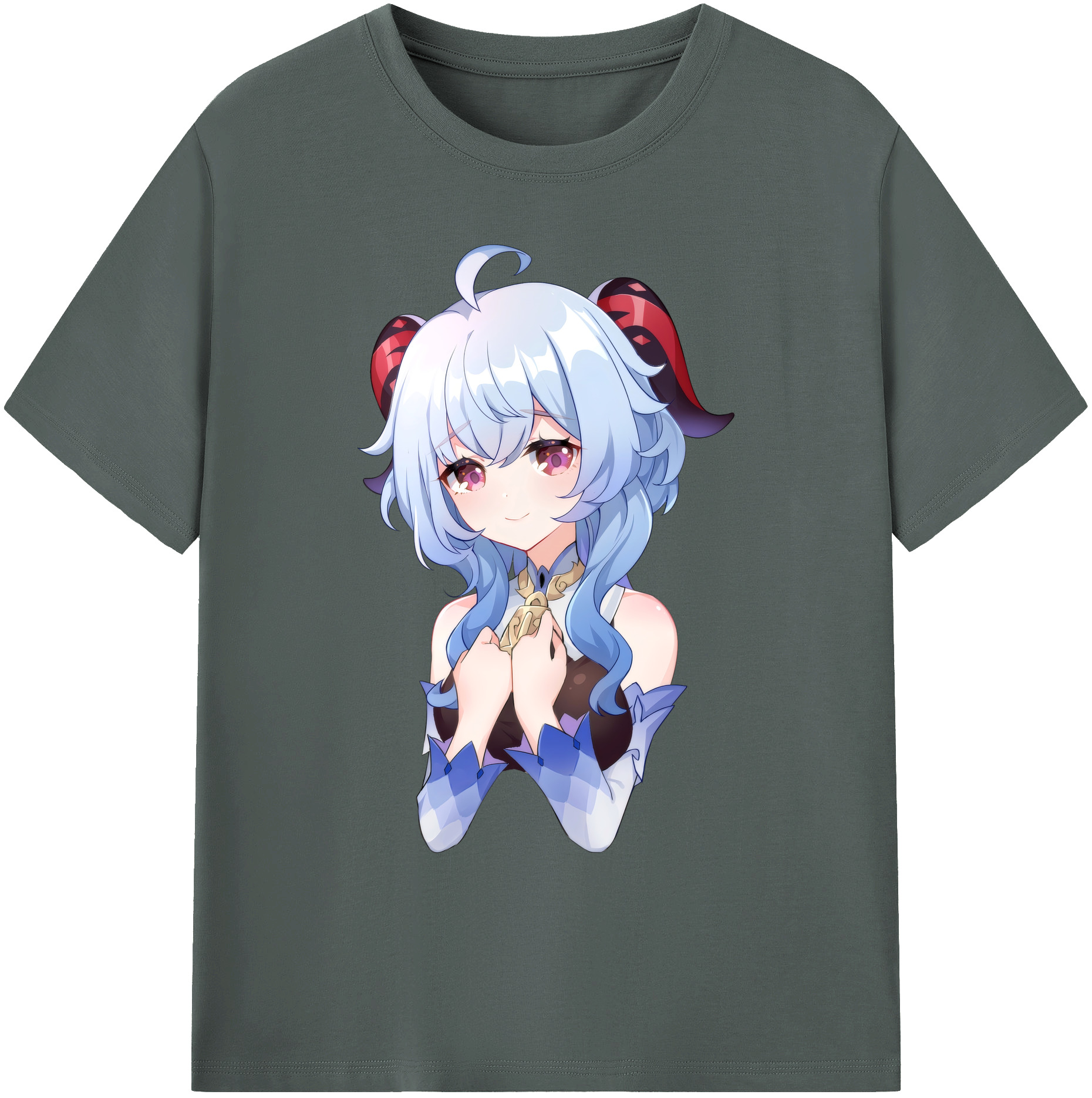 げんし神 甘雨 かんう genshin Ganyu 綿100％ メンズ半袖Tシャツ｜肌触りやわらか＆通気性